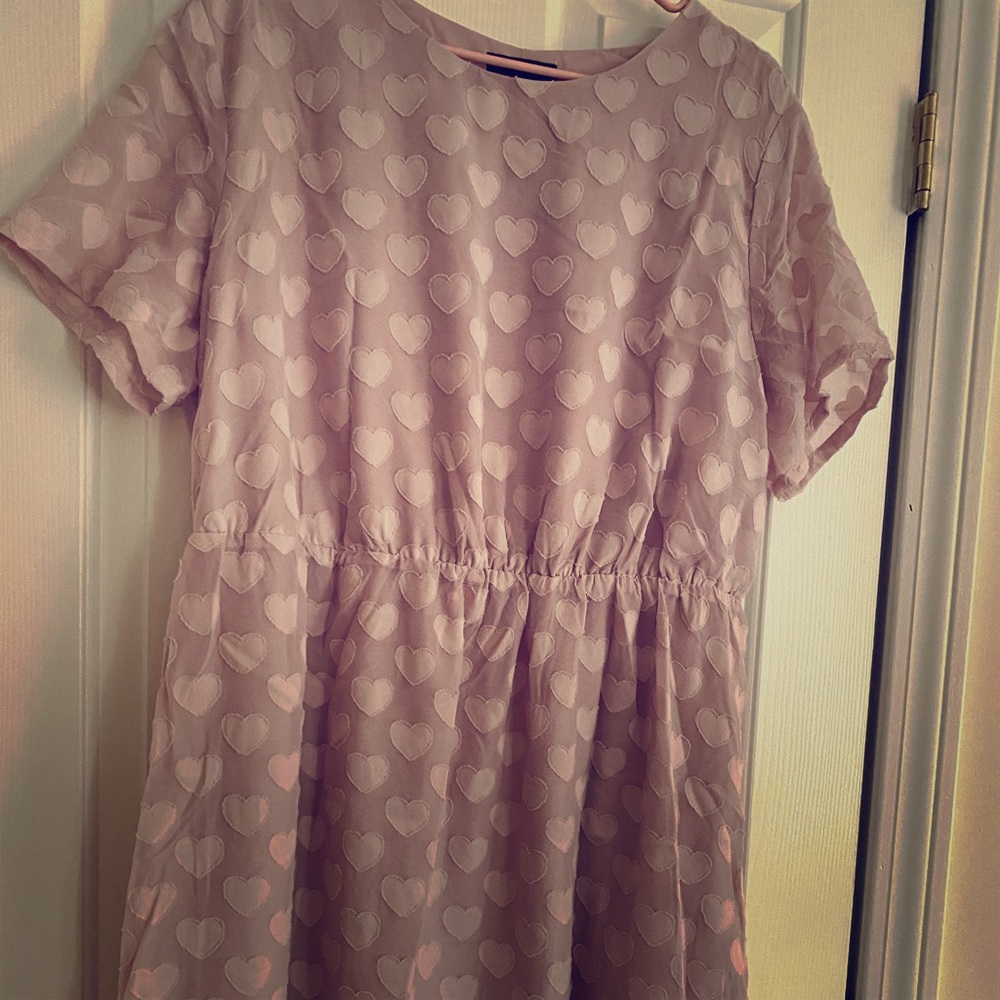Shein light pink heart dress